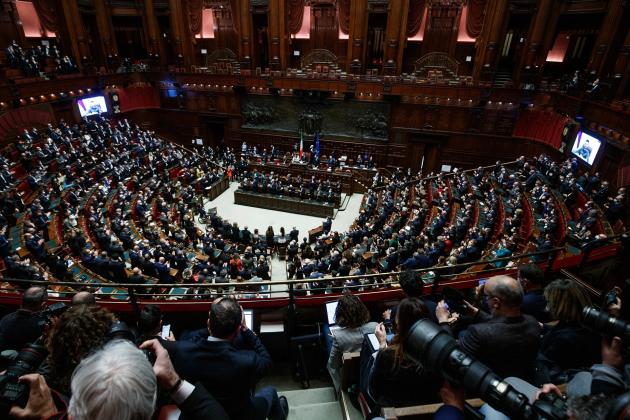 La Camera dei Deputati durante l'intervento di Zelensky