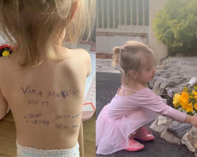 Ucraina, salva la bambina con scritta sulla schiena: è in Francia
