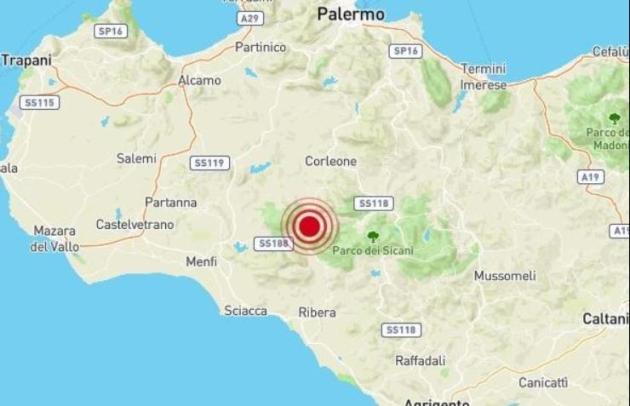 Terremoto in Sicilia, epicentro tra Palermo e Agrigento: scossa di magnitudo  4.2