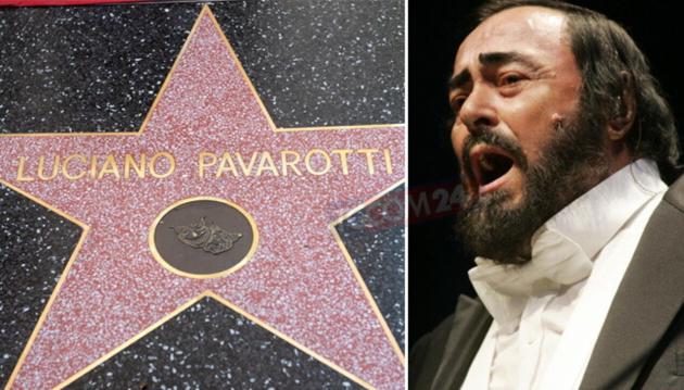 Luciano Pavarotti ottiene una stella sulla Walk of Fame