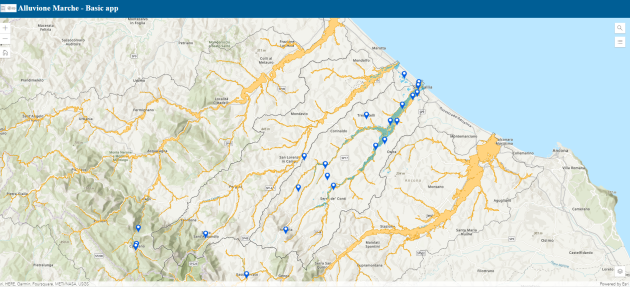 Naviga la mappa interattiva con le aree e foto delle zone alluvionate