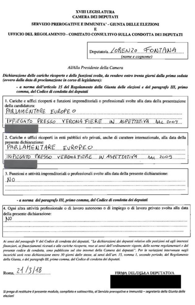 Lorenzo Fontana scive "inpiegato" al Posto di "impigato" due volte:  la FOTO diventa virale nel web