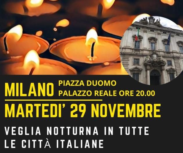 Veglia notturna 29 novembre contro l'obbligo vaccinale: due parole prima di abbracciarci e di cantare