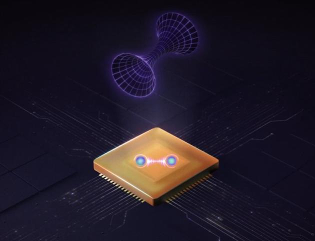 Tunnel spazio-temporale simulato con computer quantistico