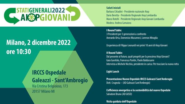 Oggi a Milano gli Stati Generali di Aiop Giovani 2022