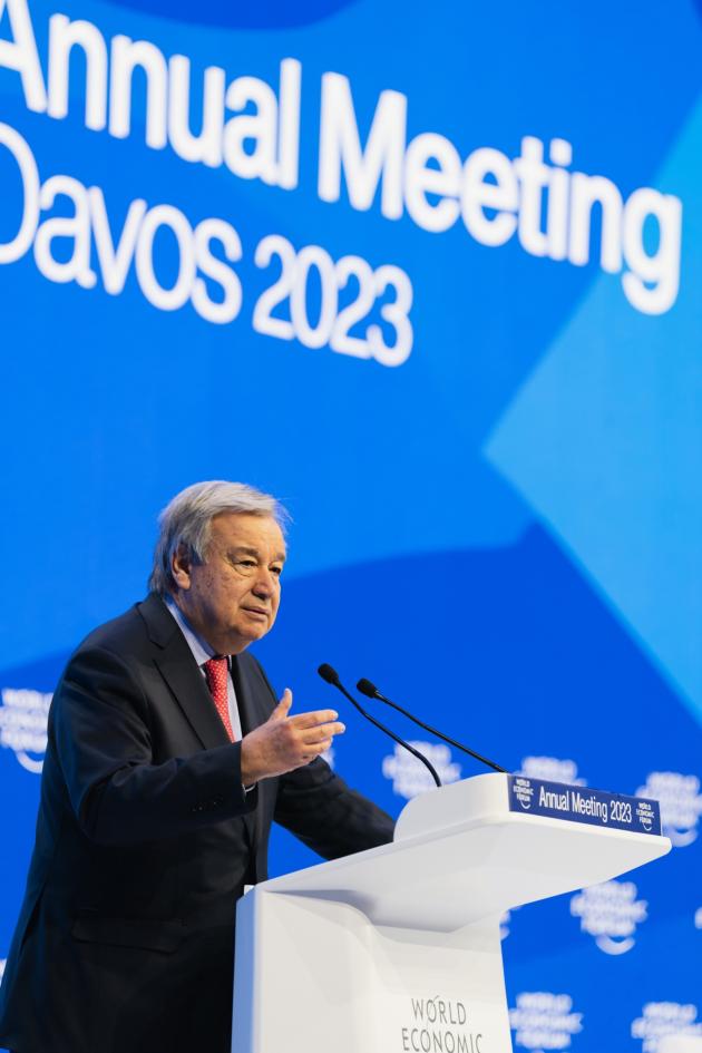 Clima, Guterres a Davos 2023 lancia l'allarme: "Siamo vicini al punto di non ritorno"