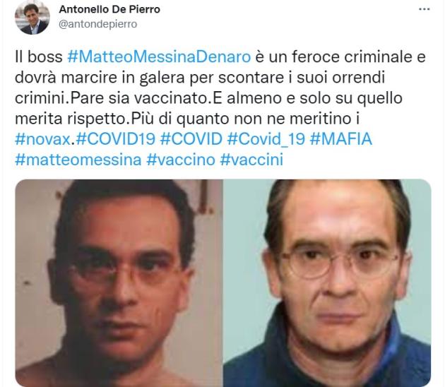 Arresto Messina Denaro, c'è chi ne approfitta per difendere i vaccini: "Vaccinato? Merita rispetto"