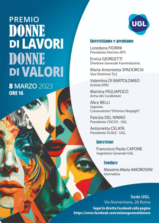Premio UGL “Donne di Lavori, Donne di Valori”