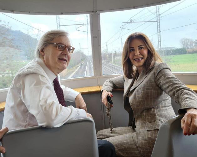Vittorio Sgarbi con Daniela Santanchè