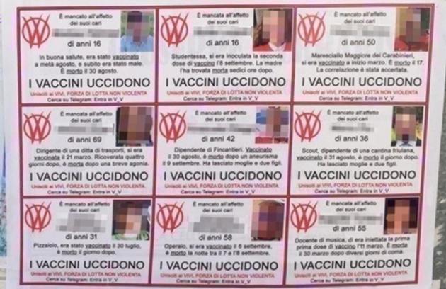 Celle Ligure, morti per malore improvviso: affissi manifesti funebri con la scritta “i vaccini uccidono”
