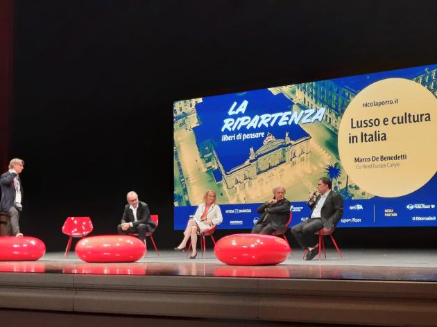 A Bari arriva "La Ripartenza, liberi di pensare”. De Benedetti, Carlyle: "Conciliare l’artigianalità con scala globale"