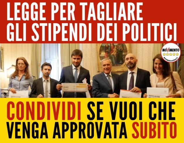 Camera, 1200 € di aumento di stipendio per i Capigruppo, oltre i 13 k netti mensili con il “si” del M5S: c’era una volta l’anti casta e il taglio degli stipendi 