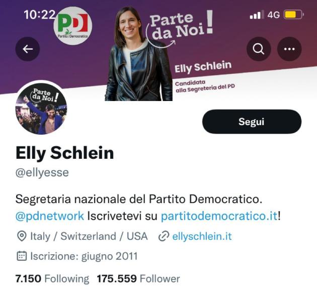 Elly Schlein, sulle pagine Facebook e Twitter la scritta: "Candidata alla segreteria del Pd": neanche lei si è accorta di essere segretaria