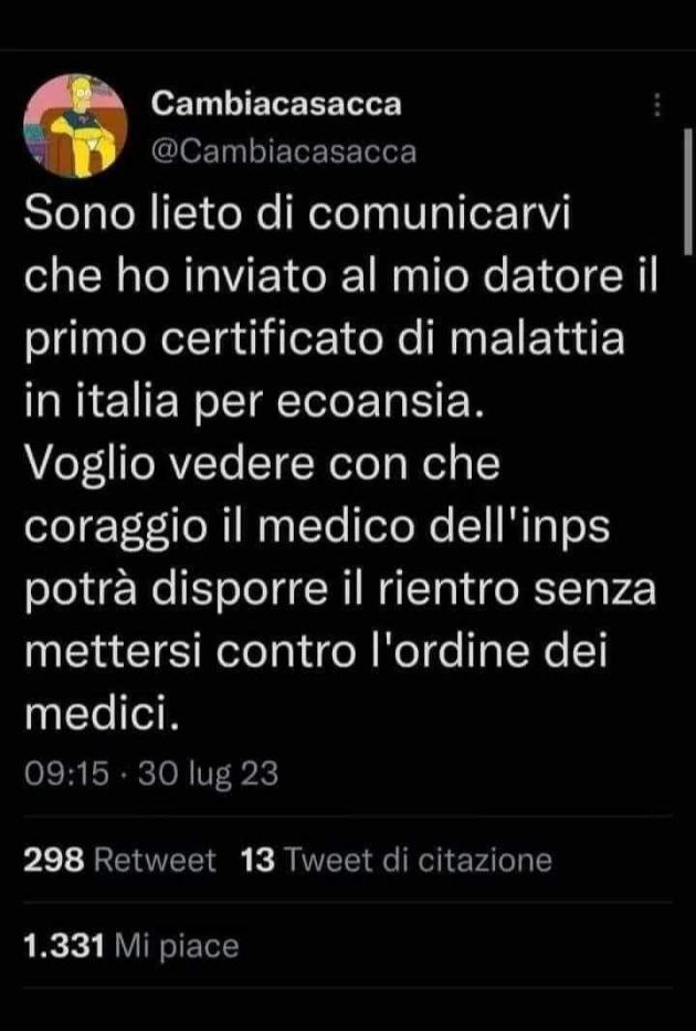 “Soffro di ecoansia”: arriva al datore di lavoro il primo certificato di malattia in Italia per la paura dei cambiamenti climatici. Web scatenato sull’ecofobia di Giorgia Vasaperna