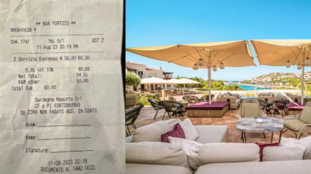 Porto Cervo, scontrino da 60 € al bar Portico per 2 bottiglie d'acqua e 2 caffè, i gestori: "Venduta esperienza"