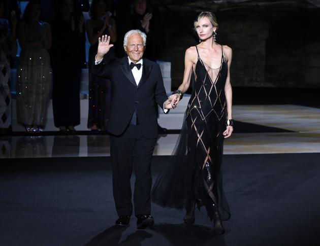 Giorgio Armani, alla Biennale di Venezia la sfilata One Night Only, tra le celebrities Tornatore e Sophia Loren
