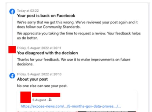 Vaccino Covid, effetti avversi, Facebook censura lo studio UKHSA poi ci ripensa e si scusa: “Rispetta i nostri standard”