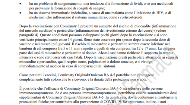 Vaccino Covid, Pfizer e Moderna aggiornano foglietto illustrativo: "Aumento rischio miocarditi fatali, soprattutto dopo 2^ dose e tra maschi giovani"