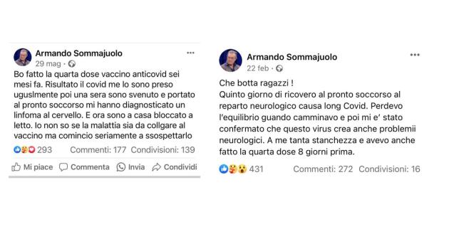 Vaccino Covid, Sommajuolo e il linfoma al cervello dopo 4 dose: “Inizio a sospettare correlazione”