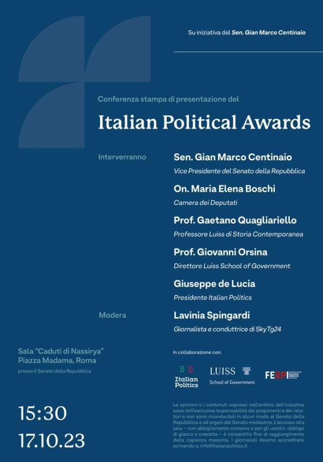 Conferenza stampa di presentazione della prima edizione di Italian Political Awards