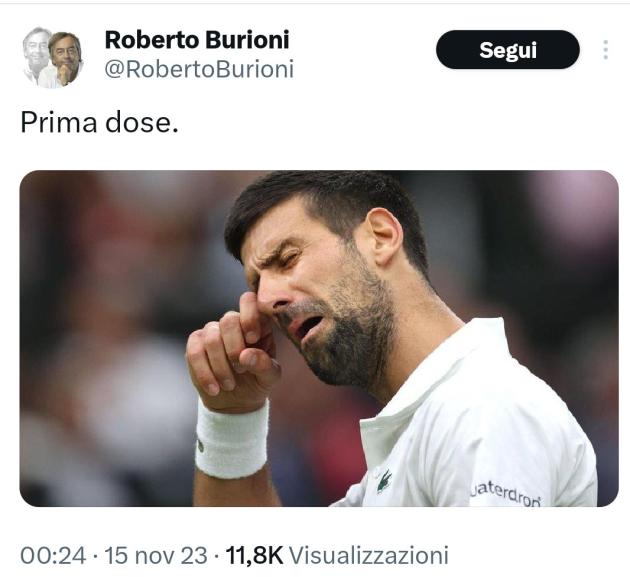Burioni attacca Djokovic dopo la sconfitta con Sinner: "Prima dose", il web: "Novak sta meglio di tutti i morti dopo il vaccino Covid"
