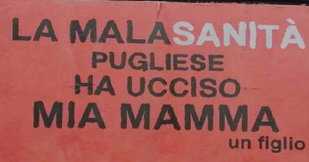 Puglia, "Mia mamma morta di Covid causa malasanità pugliese", cartellone 6x3 dell'imprenditore Brienza, che denuncia l'ex ass Sanità Lopalco: "Mia madre ha contratto il virus in clinica"