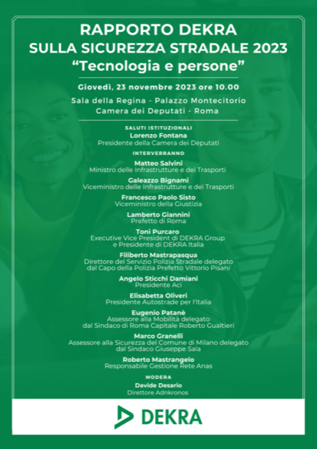 Rapporto DEKRA sulla sicurezza stradale 2023 “Tecnologia e persone”
