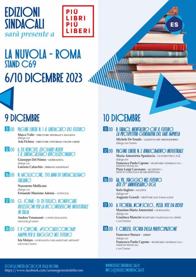 La casa editrice dell’UGL Edizioni Sindacali, a Più Libri Più Liberi: Fiera Nazionale della Piccola e Media Editoria di Roma