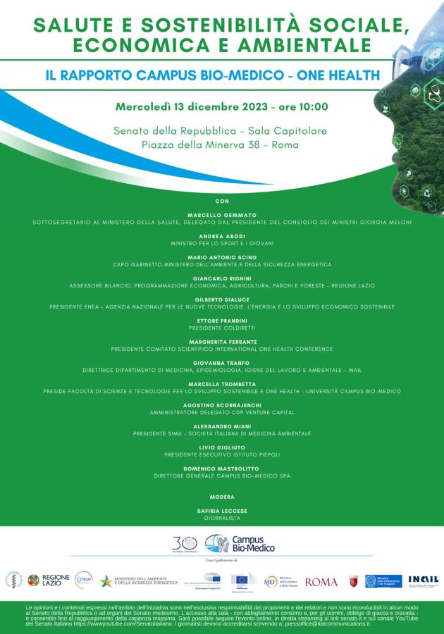 Presentazione del Rapporto Campus Bio-Medico – One Health