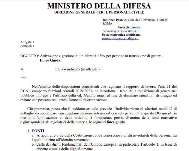 Gender fluid e identità alias nell'esercito, l'ok in una circolare del Ministero della Difesa, Crosetto: "Non ne sapevo nulla"