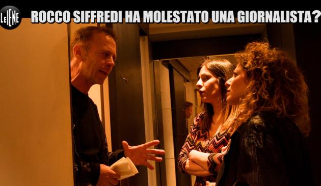 Rocco Siffredi durante il chiarimento con la giornalista dell'AdnKronos Alisa Toaff