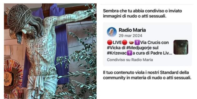 Radio Maria, Facebook blocca diretta Via Crucis per "immagini di nudo" di Gesù. Virale la replica: "Non sa che le parti intime sono coperte con dei panni"