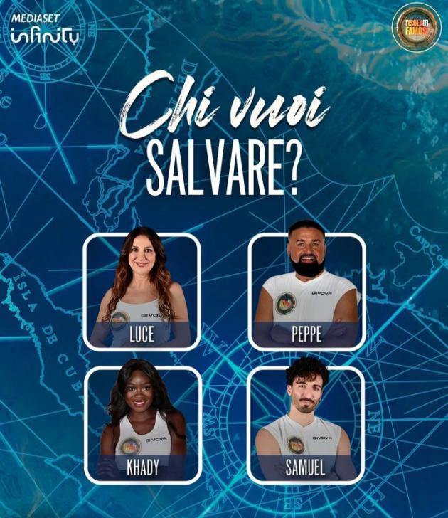 I quattro naufraghi in nomination, uno di loro lascerà l'isola