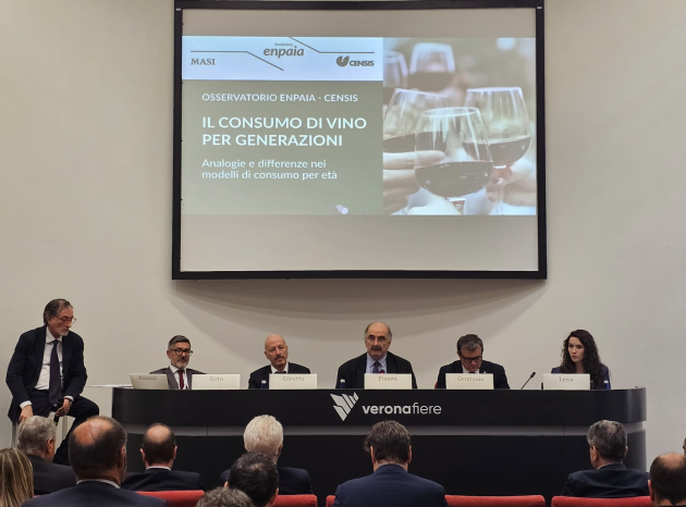 “Il consumo di vino per generazioni”, presentato a Verona l’Osservatorio del mondo agricolo Enpaia-Censis