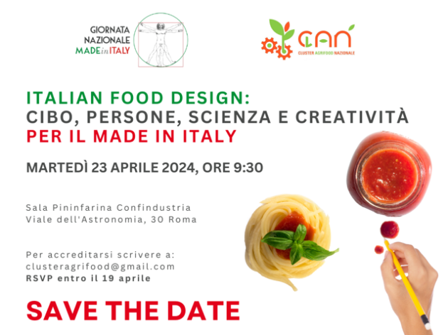 “Italian Food Design”: Università, Enti di ricerca, Imprese insieme per celebrare l’eccellenza del saper fare italiano in occasione della prima Giornata del Made in Italy