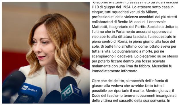Scurati, il TESTO "censurato" dalla Rai pubblicato da Meloni, che replica: "1.800€ per un minuto, propaganda coi soldi dei cittadini"