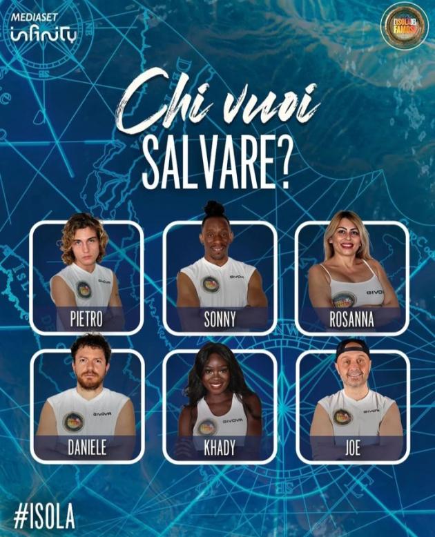 I sei naufraghi finiti in nomination nella puntata di lunedì 22 aprile