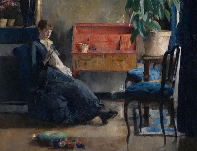 “Interno blu" della pittrice norvegese Harriet Backer, fra le pioniere dell'arte femminile nei paesi dell'Europa settentrionale