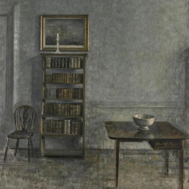  "Interno con tavolo, armadio e sedia Windsor, 25 Strandgade", la rappresentazione della residenza del pittore danese Vilhelm Hammershøi