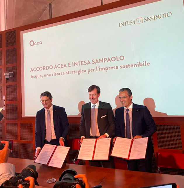 Intesa Sanpaolo e Acea, siglato il primo accordo nazionale sulla gestione risorsa idrica; 20 mld per nuovi investimenti