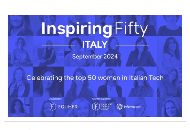 InspiringFifty Italy ‘24, selezionate 50 vincitrici, premiazione il 7 settembre negli studi SkyItalia
