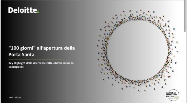 Deloitte, presentata ricerca “Globalizzare la solidarietà” all'evento “Giubileo 2025 – 100 giorni all’apertura della Porta Santa”