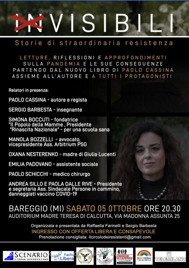 "Invisibili", il libro sulle reazioni avverse da vaccino Covid di Paolo Cassina il 5 ottobre a Bareggio