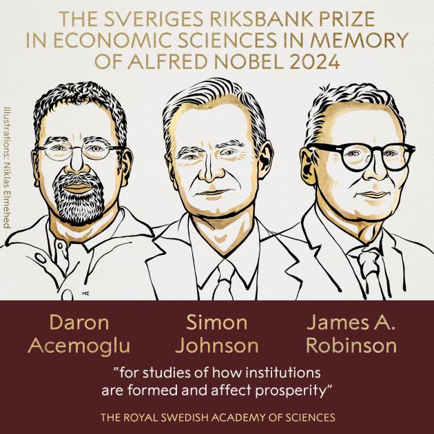 Premio Nobel per l’Economia 2024 ad Acemoglu, Johnson e Robinson per studi su disuguaglianze tra Paesi