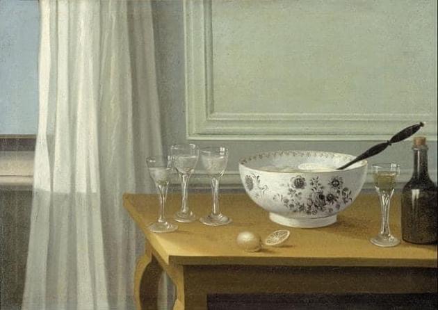 "Natura morta con una ciotola di punch", l'opera tipica del maestro svedese Schillmark esposta all'Ateneum museo d'arte a Helsinki