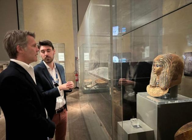 Emanuele Filiberto di Savoia al Museo Egizio di Torino 