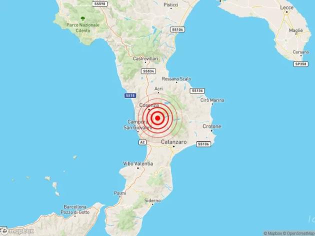 Terremoto a Cosenza, scossa di magnitudo 4.2 nella notte, epicentro a Mangone, nessun danno a persone o cose