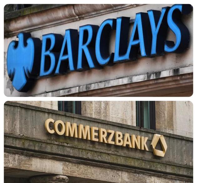 Barclays supera il 10% di Commerzbank con una quota potenziale del 16%, Unicredit prepara i risultati 2024 con ricavi a €24,73 mld