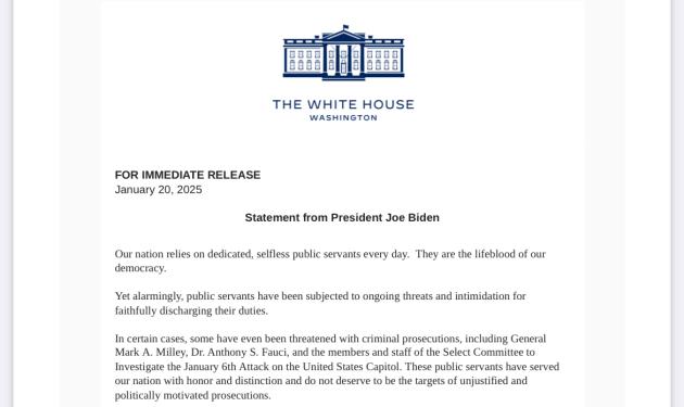 Biden verso grazia preventiva per Anthony Fauci e Liz Cheney
