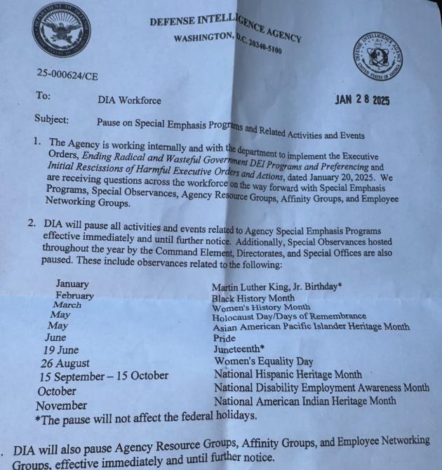 Usa, DIA sospende 11 eventi storici tra cui il Pride e il Women’s History Month in risposta allo stop di Trump dei programmi di diversità